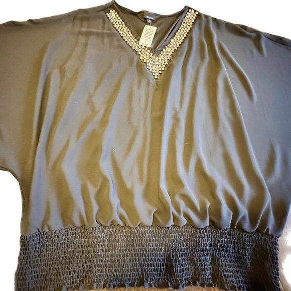 NWT Torrid chiffon overlay studded blouse - Picture 5 of 8